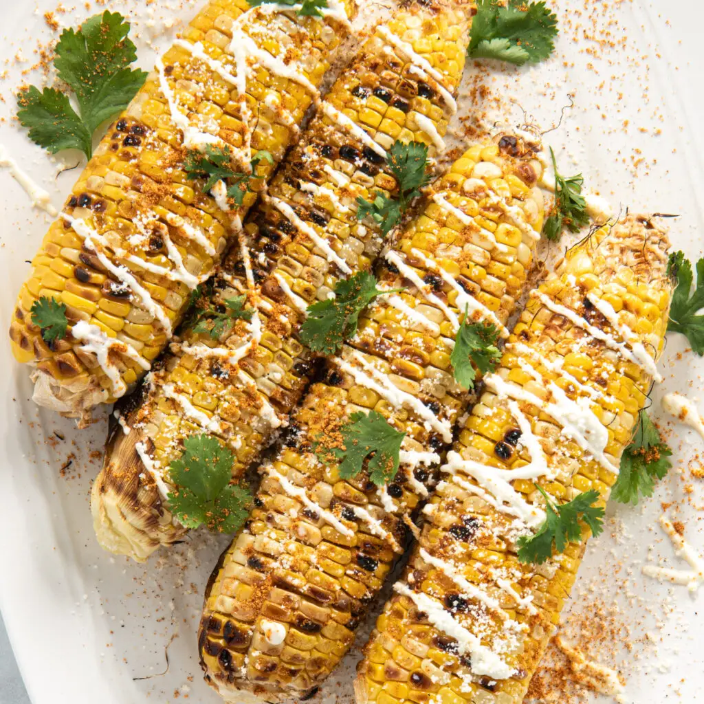 Grilled Corn with Olde Thompson Elote Seasoning, Sweet Corn Flavor With Chili And Parmesan